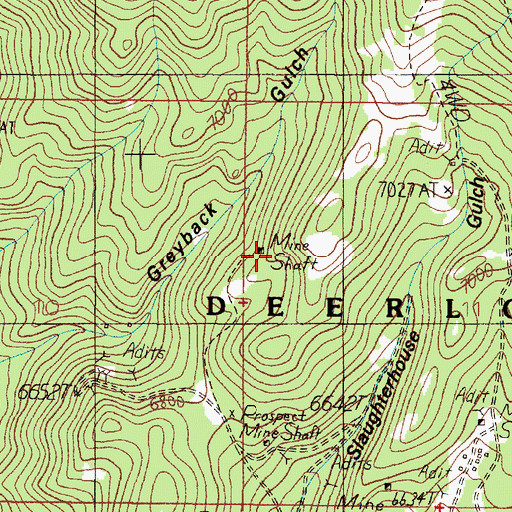 Topographic Map of King of Sweden Mine, MT