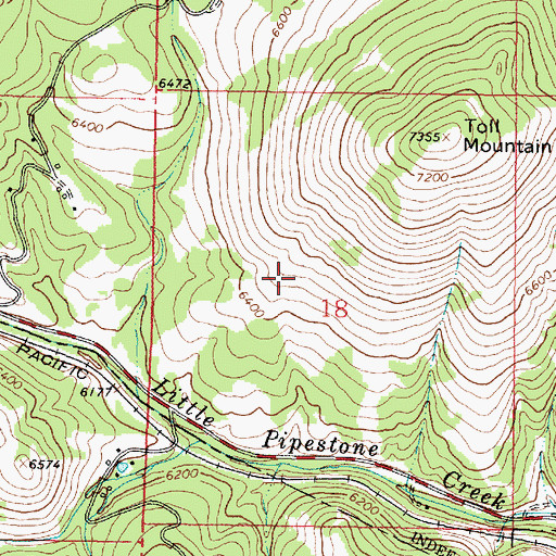 Topographic Map of SE NW Section 18 Mine, MT