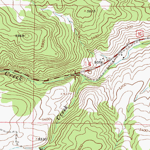 Topographic Map of NE SW Section 14 Mine, MT