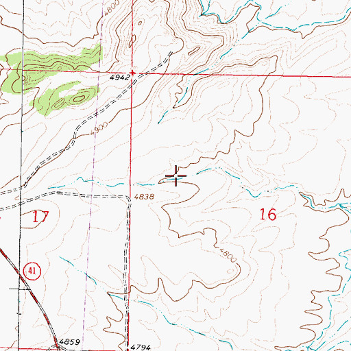 Topographic Map of SW NW Section 16 Mine, MT