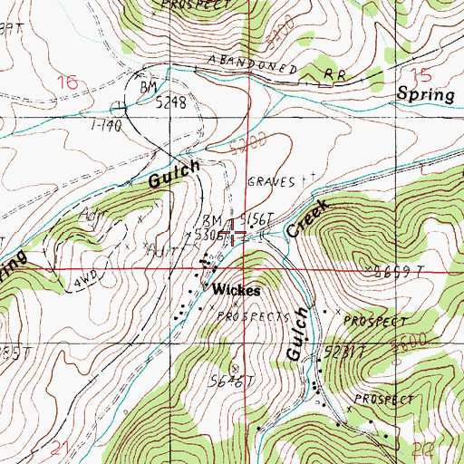 Topographic Map of Wickes Tailings, MT