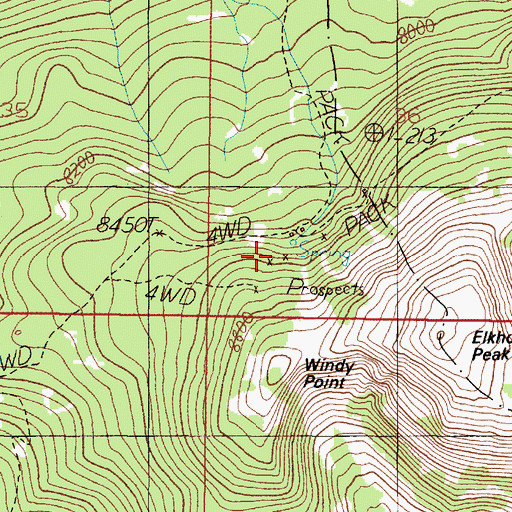 Topographic Map of Iron Mine, MT