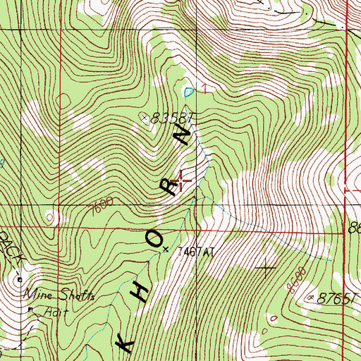 Topographic Map of SE SW Section 1 Mine, MT