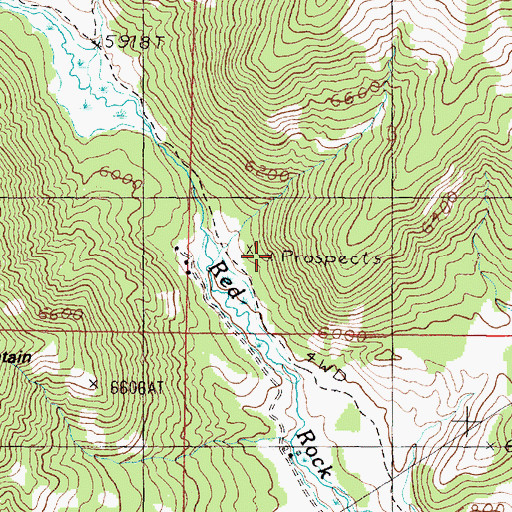 Topographic Map of Red Rock Mine, MT