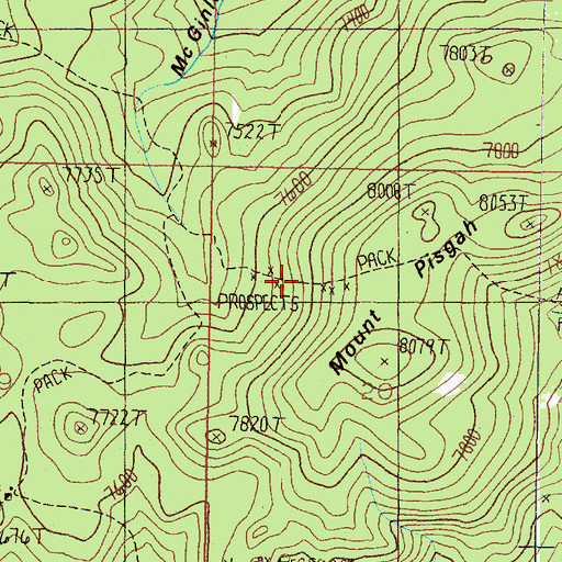 Topographic Map of Mount Pisgah Mine, MT