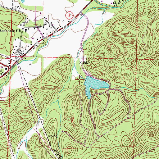 Topographic Map of Fountain Lake Dam, AR