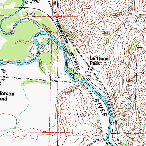Topographic Map of La Hood Park Mine, MT