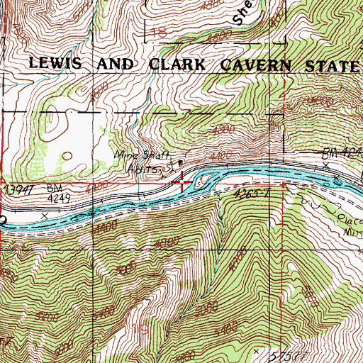 Topographic Map of Highway 10 Quarry, MT