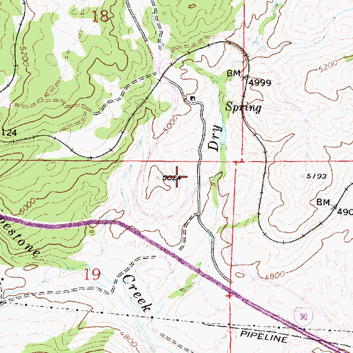 Topographic Map of SW SE Section 18 Mine, MT