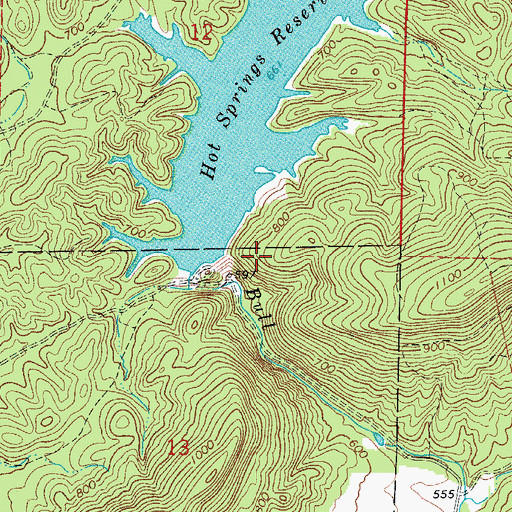 Topographic Map of Ricks Dam, AR