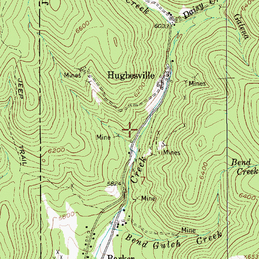Topographic Map of Marcelline Mine, MT