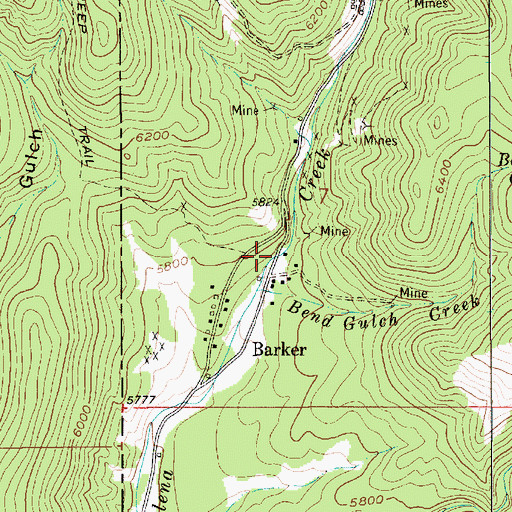 Topographic Map of Myrtle Navy Mine, MT