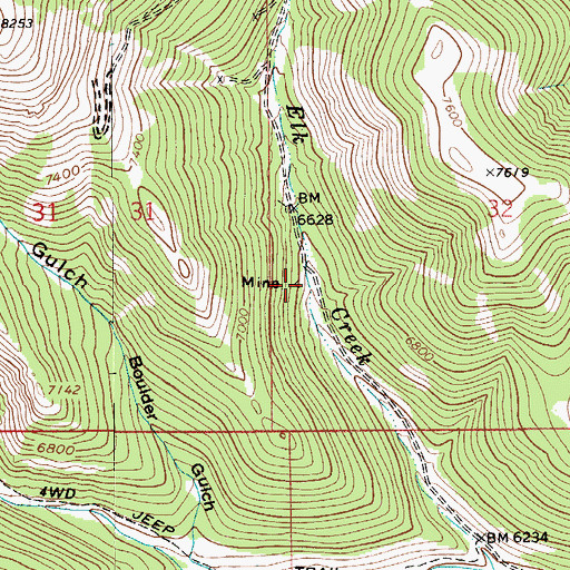 Topographic Map of NW SW Section 32 Mine, MT
