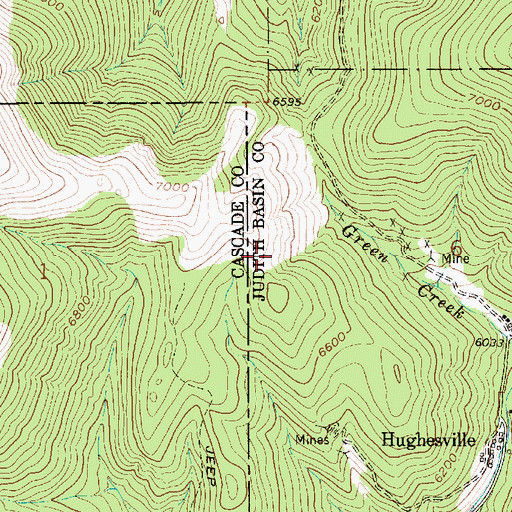 Topographic Map of SW NW Section 06 Mine, MT