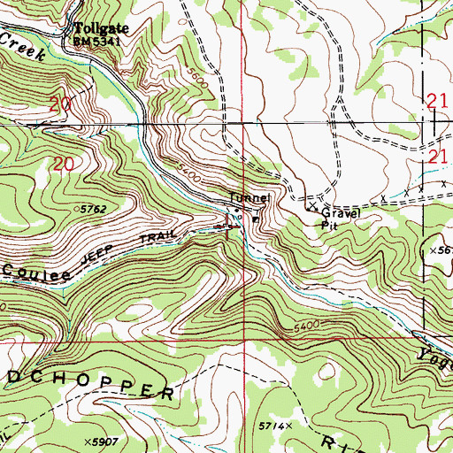 Topographic Map of Vortex Mine, MT