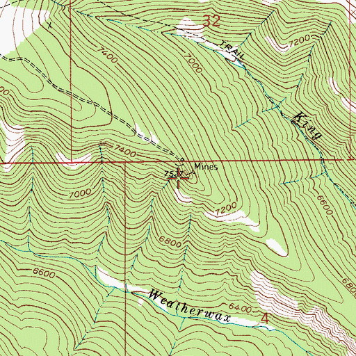 Topographic Map of Our Only Chance Mine, MT