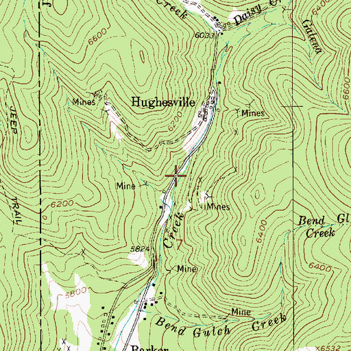 Topographic Map of Belt/Grace/Marcelline Mine, MT