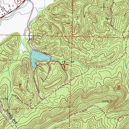 Topographic Map of O'Mahoney Pond Dam, AR