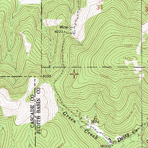 Topographic Map of Puzzler Mine, MT