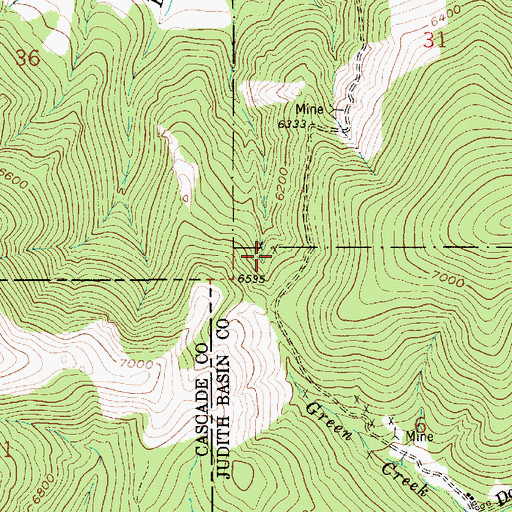 Topographic Map of Vista/NW NW Section 6 Mine, MT