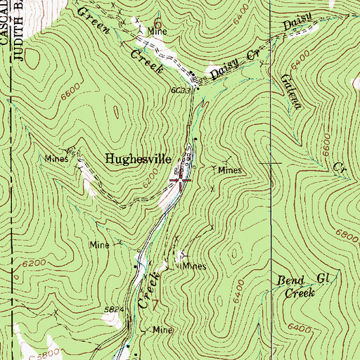 Topographic Map of Block P Powder Magazine Mine, MT