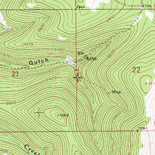 Topographic Map of NW SW Section 22 Mine, MT