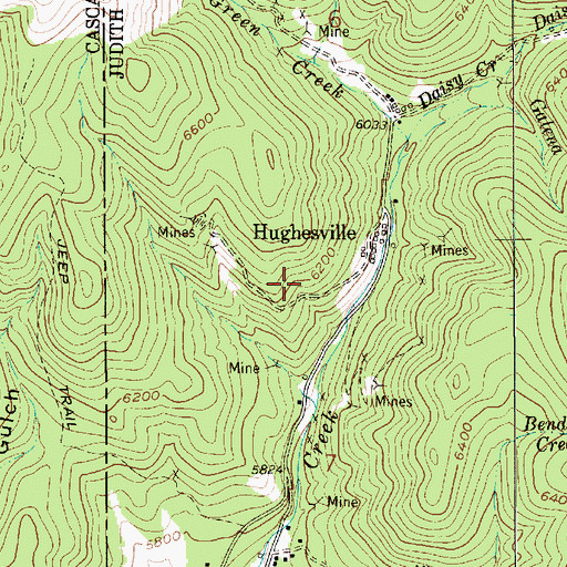 Topographic Map of Barker Mine, MT