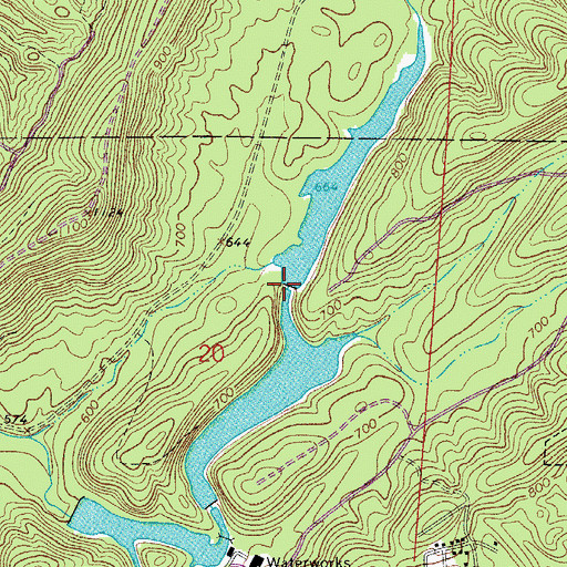 Topographic Map of Sanderson Dam, AR