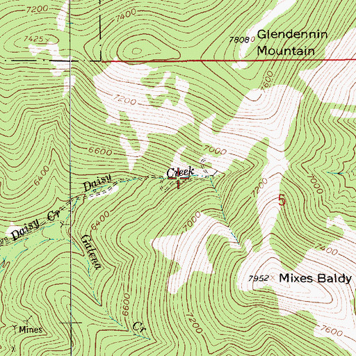 Topographic Map of Moulton Mine, MT