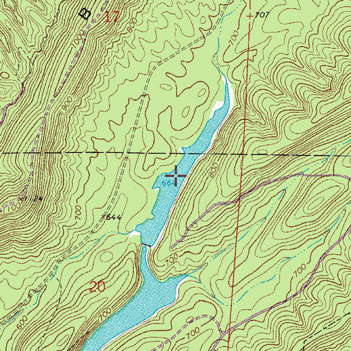 Topographic Map of Sanderson Lake, AR