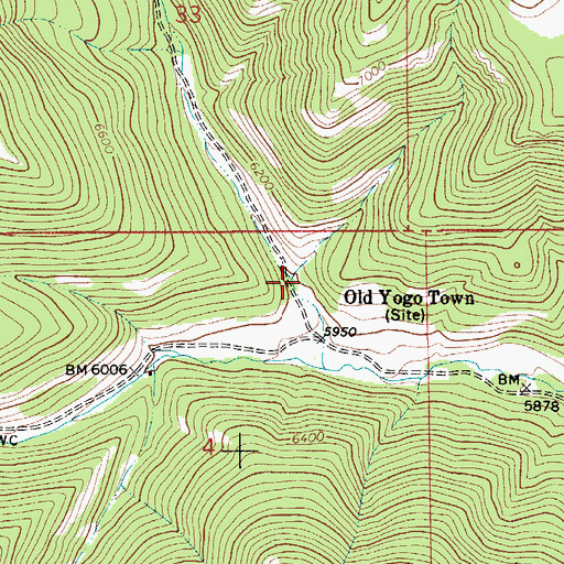 Topographic Map of Skunk Gulch Placer Mine, MT