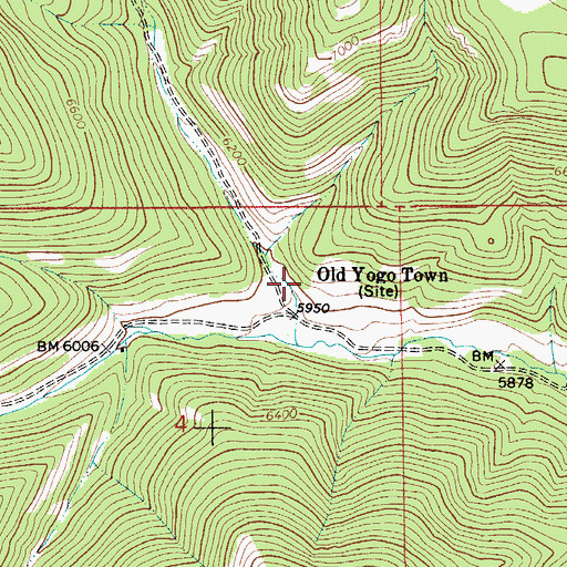 Topographic Map of Old Yogo Townsite Mine, MT