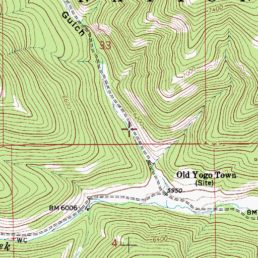Topographic Map of SW SE Section 33 Mine, MT
