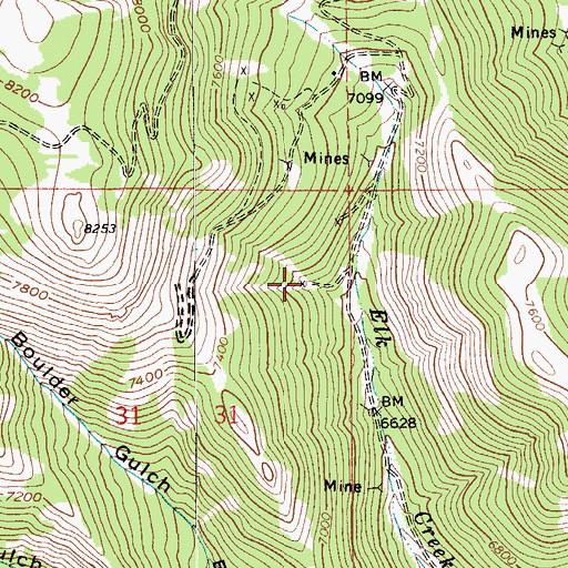 Topographic Map of NE NE Section 31 Mine, MT
