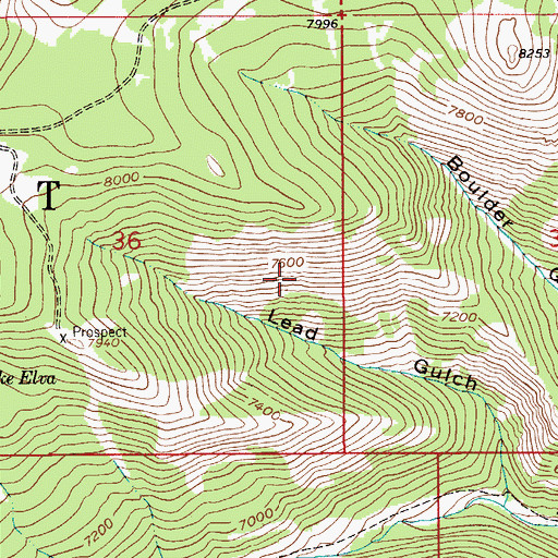 Topographic Map of NE SE Section 36 Mine, MT