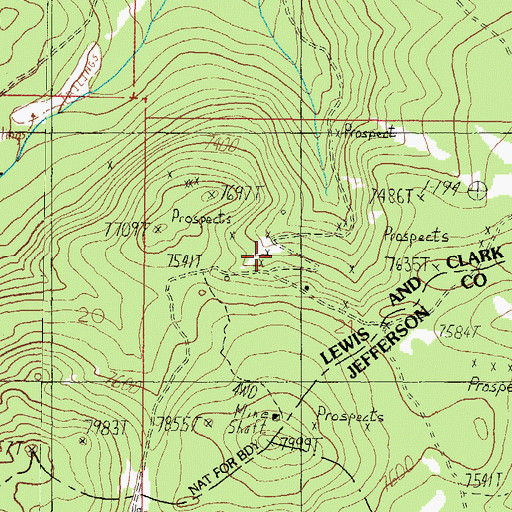 Topographic Map of Peerles Jenny, MT