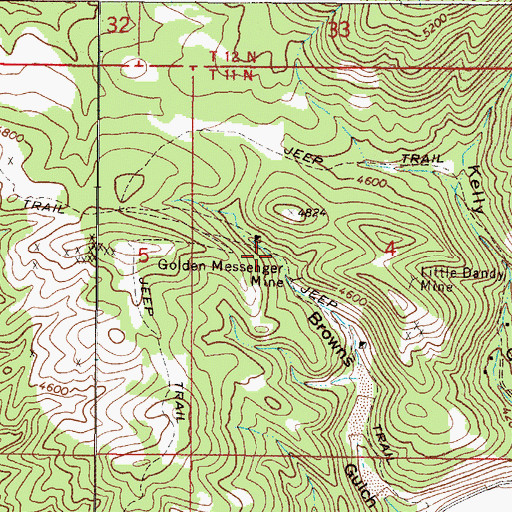 Topographic Map of Golden Messenger Mine, MT