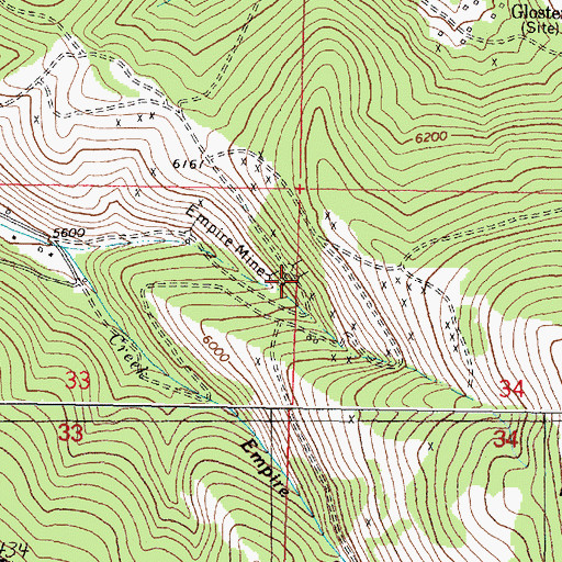 Topographic Map of Empire Mine, MT