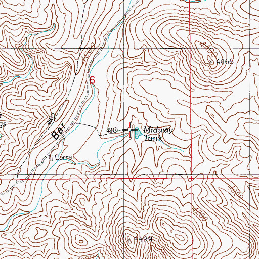 Topographic Map of Midway Tank, AZ