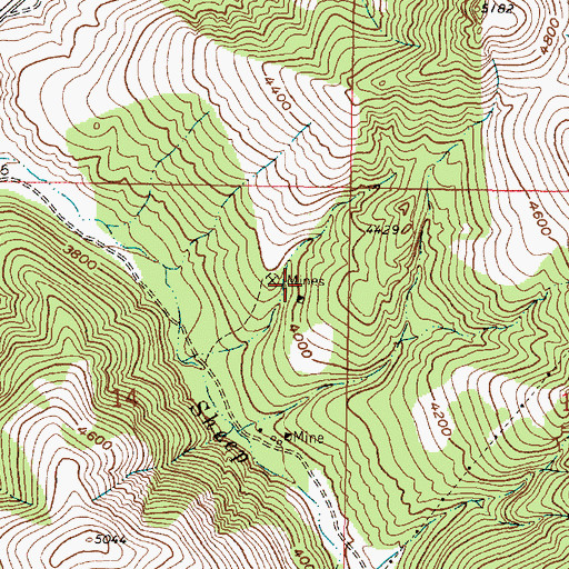Topographic Map of SW NW Section 14 Mine, MT