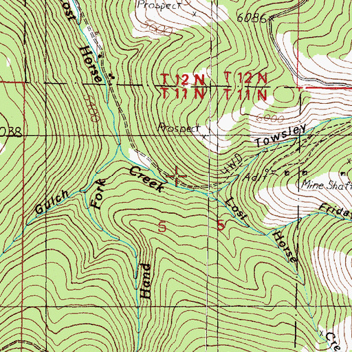 Topographic Map of Earthquake Mine, MT