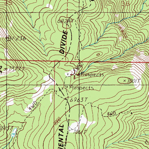 Topographic Map of Beatrice, MT