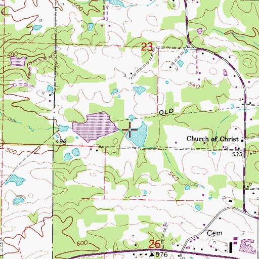 Topographic Map of Roberts Lake Dam, AR