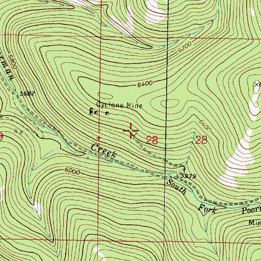 Topographic Map of SW NW Section 28 Mine, MT