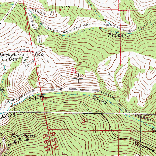 Topographic Map of SW NE Section 31 Mine, MT