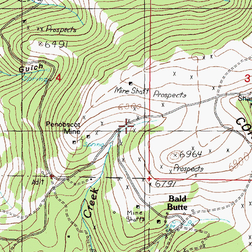 Topographic Map of Black Hawk/Janette Mine, MT