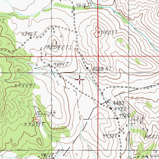 Topographic Map of NE NE Section 25 Mine, MT