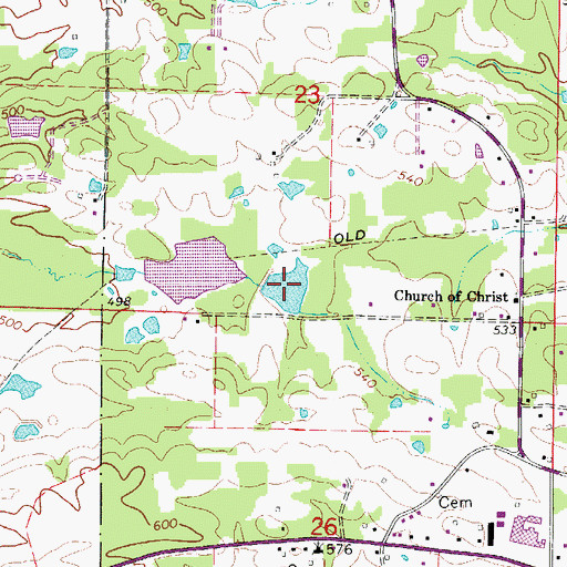 Topographic Map of Roberts Lake, AR