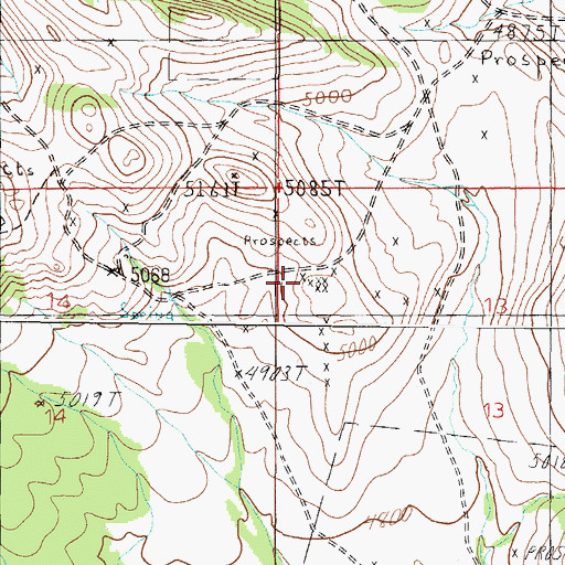 Topographic Map of Bulls Head Mine, MT