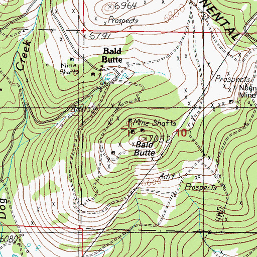 Topographic Map of Genesee Mine, MT